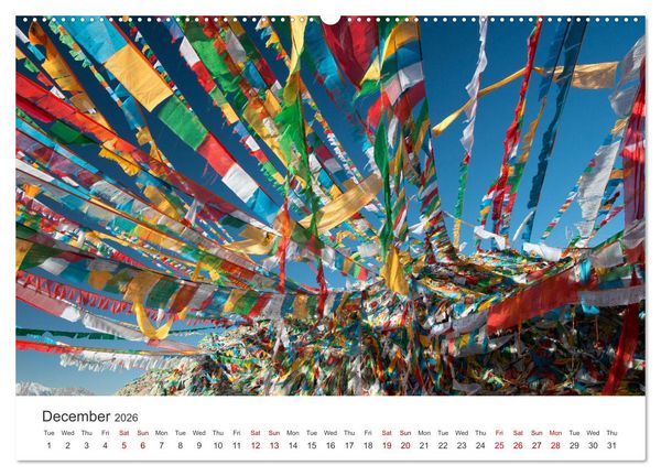 Produktbild: Tibet Monastery and landscapes (High Quality Premium Wall Calendar 2026 DIN A2 landscape),CALVENDO 12 Month Wall Calendar