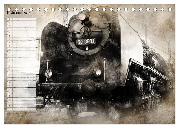 Produktbild: Dampflok Impressionen (Tischkalender 2026 DIN A5 quer), CALVENDO Monatskalender
