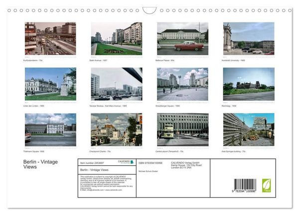 Produktbild: Berlin - Vintage Views (Wall Calendar 2027 DIN A3 landscape), CALVENDO 12 Month Wall Calendar