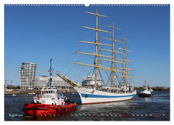 Produktbild: Segelschiffe auf der Elbe (Wandkalender 2026 DIN A2 quer), CALVENDO Monatskalender