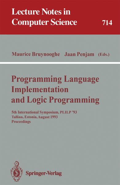 Produktbild: Programming Language Implementation and Logic Programming
