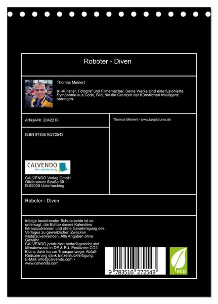 Produktbild: Roboter - Diven (Tischkalender 2026 DIN A5 hoch), CALVENDO Monatskalender