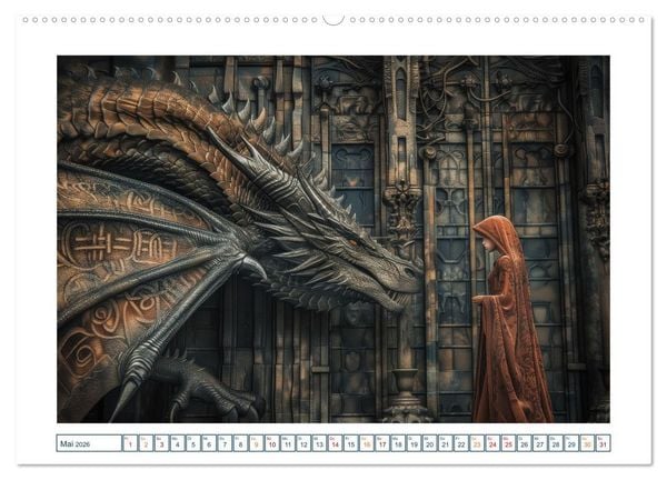 Produktbild: Drachenh&uuml;ter (hochwertiger Premium Wandkalender 2026 DIN A2 quer), Kunstdruck in Hochglanz