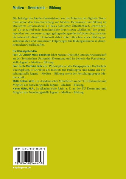 Produktbild: Medien &ndash; Demokratie &ndash; Bildung