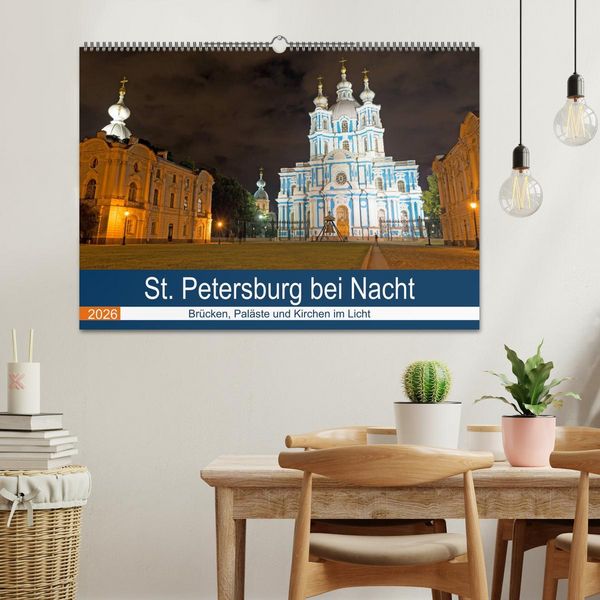 Produktbild: St. Petersburg bei Nacht (Wandkalender 2026 DIN A2 quer), CALVENDO Monatskalender