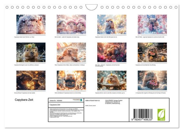 Produktbild: Capybara Zeit (Wandkalender 2026 DIN A4 quer), CALVENDO Monatskalender