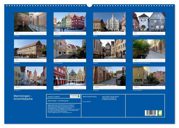 Produktbild: Memmingen - Ansichtssache (Wandkalender 2026 DIN A2 quer), CALVENDO Monatskalender