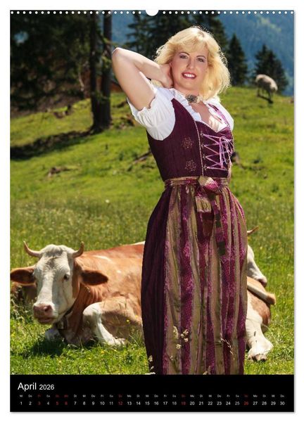 Produktbild: Bayerischer Dirndlkalender (Wandkalender 2026 DIN A2 hoch), CALVENDO Monatskalender