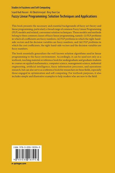Produktbild: Fuzzy Linear Programming: Solution Techniques and Applications