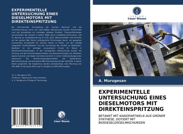 Produktbild: Experimentelle Untersuchung Eines Dieselmotors mit Direkteinspritzung