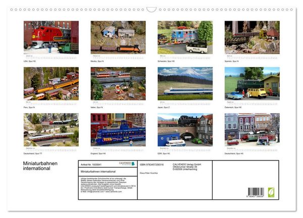 Produktbild: Miniaturbahnen international (Wandkalender 2026 DIN A2 quer), CALVENDO Monatskalender