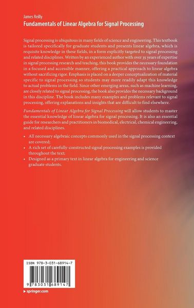 Produktbild: Fundamentals of Linear Algebra for Signal Processing
