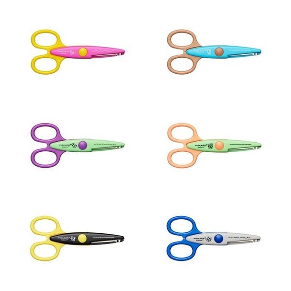Produktbild: Fiskars Kidzors&trade; Kinder-Dekorscheren inkl. Tasche, 13 cm, Rechts- und Linksh&auml;nder, ab 4 Jahren, 6er Set