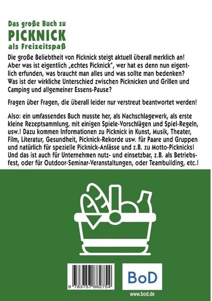 Produktbild: Das gro&szlig;e Buch zu Picknick als Freizeitspa&szlig;