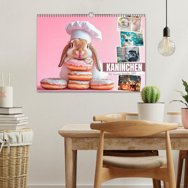 Produktbild: KANINCHEN Mit Humor durchs Jahr (Wandkalender 2026 DIN A3 quer), CALVENDO Monatskalender