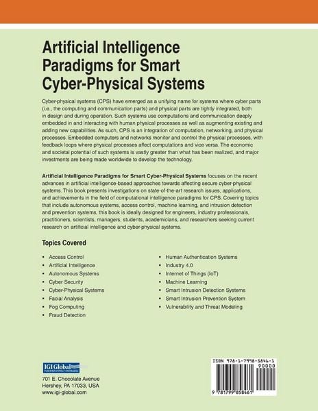 Produktbild: Artificial Intelligence Paradigms for Smart Cyber-Physical Systems, 1 volume