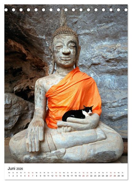 Produktbild: Buddhas im Gl&uuml;ck (Tischkalender 2026 DIN A5 hoch), CALVENDO Monatskalender