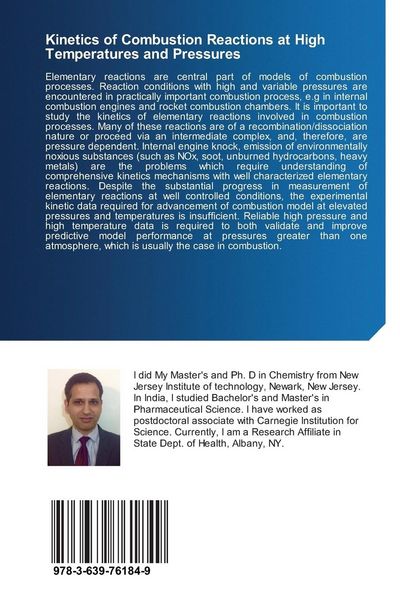 Produktbild: Kinetics of Combustion Reactions at High Temperatures and Pressures