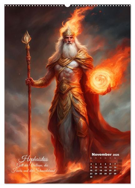 Produktbild: Zw&ouml;lf G&ouml;tter der griechischen Mythologie (hochwertiger Premium Wandkalender 2026 DIN A2 hoch), Kunstdruck in Hochglanz