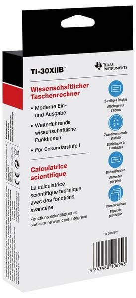 Produktbild: TEXAS INSTRUMENTS Schulrechner TI-30X II, Batteriebetrieb (CR2025)