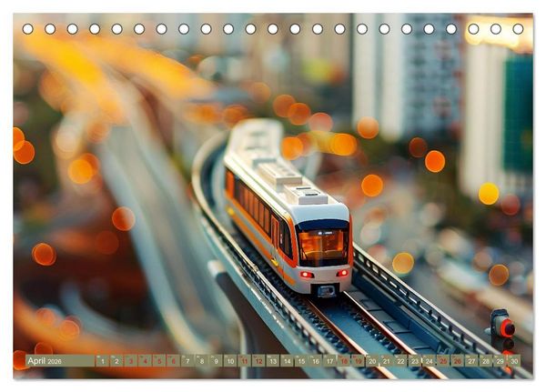 Produktbild: Miniaturwelt Eisenbahn - Zug um Zug ins Abenteuer (Tischkalender 2026 DIN A5 quer), CALVENDO Monatskalender