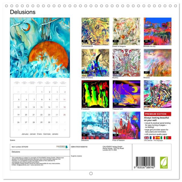 Produktbild: Delusions (Wall Calendar 2026 12 &times; 12 Inch) CALVENDO 12 Month Wall Calendar