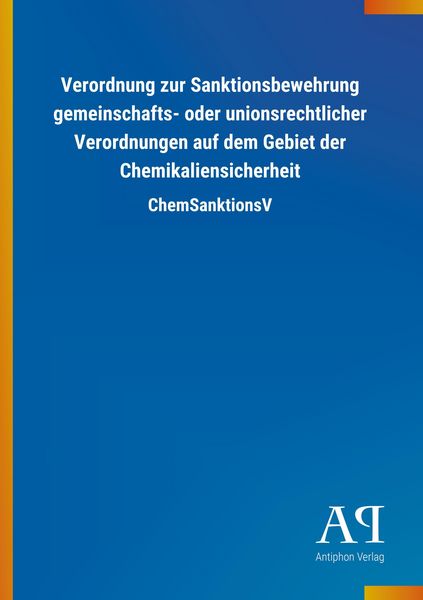 Produktbild: Verordnung zur Sanktionsbewehrung gemeinschafts- oder unions