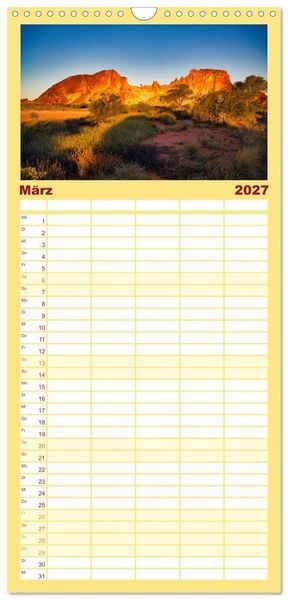 Produktbild: Familienplaner 2027 - Roadtrip durchs Outback &ndash; Australiens wilde Seele mit 5 Spalten (Wandkalender, 21 x 45 cm) CALVENDO