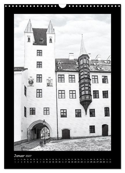 Produktbild: Liebenswertes M&uuml;nchen 2027 - Stilisierte Fotografien in schwarzwei&szlig; (Wandkalender 2027 DIN A3 hoch), CALVENDO Monatskalender
