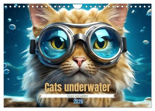 Produktbild: Cats underwater (Wall Calendar 2026 DIN A4 landscape), CALVENDO 12 Month Wall Calendar