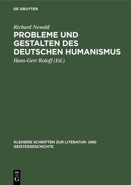 Produktbild: Probleme und Gestalten des deutschen Humanismus