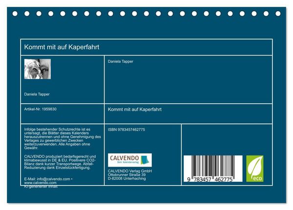 Produktbild: Kommt mit auf Kaperfahrt (Tischkalender 2026 DIN A5 quer), CALVENDO Monatskalender