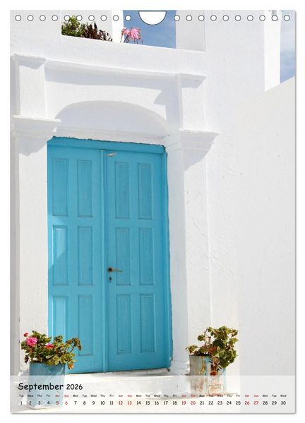 Produktbild: Greek Doors (Wall Calendar 2026 DIN A4 portrait), CALVENDO 12 Month Wall Calendar