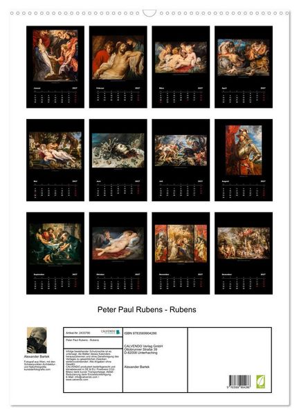 Produktbild: Peter Paul Rubens - Rubens (Wandkalender 2027 DIN A2 hoch), CALVENDO Monatskalender