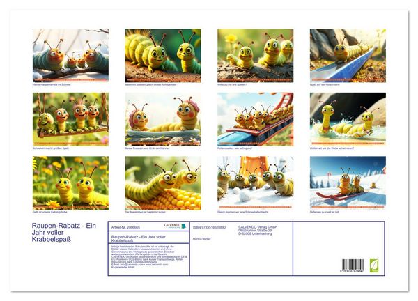 Produktbild: Raupen-Rabatz - Ein Jahr voller Krabbelspa&szlig; (Wandkalender 2026 DIN A2 quer), CALVENDO Monatskalender