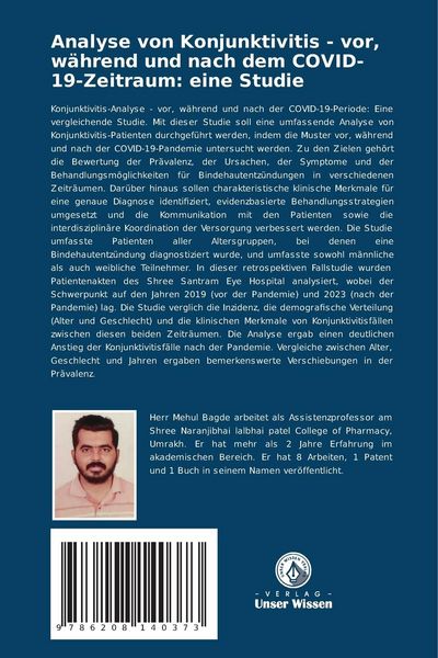 Produktbild: Analyse von Konjunktivitis - vor, w&auml;hrend und nach dem COVID-19-Zeitraum: eine Studie