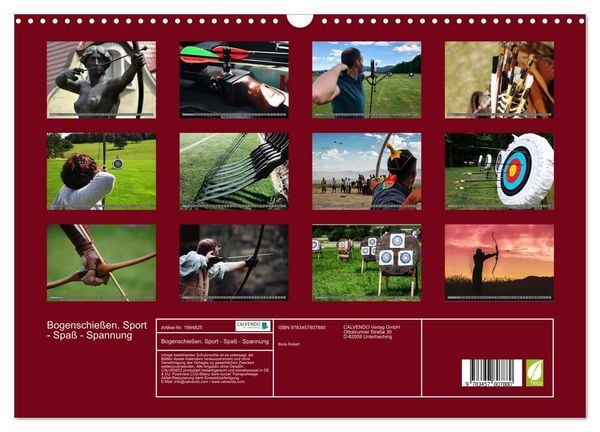 Produktbild: Bogenschie&szlig;en. Sport - Spa&szlig; - Spannung (Wandkalender 2026 DIN A3 quer), CALVENDO Monatskalender