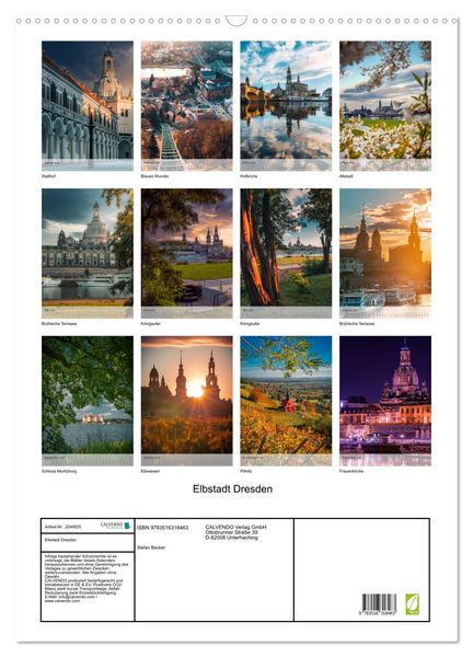 Produktbild: Elbstadt Dresden (Wandkalender 2026 DIN A2 hoch), CALVENDO Monatskalender