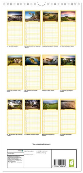 Produktbild: Familienplaner 2026 - Traumhaftes Baltikum mit 5 Spalten (Wandkalender, 21 x 45 cm) CALVENDO