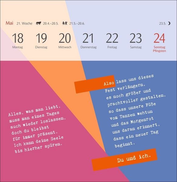 Clara Louise: Die Sonne in Orange getaucht Premium-Postkartenkalender 2026 - 53 Postkarten mit poetischen Gedanken
