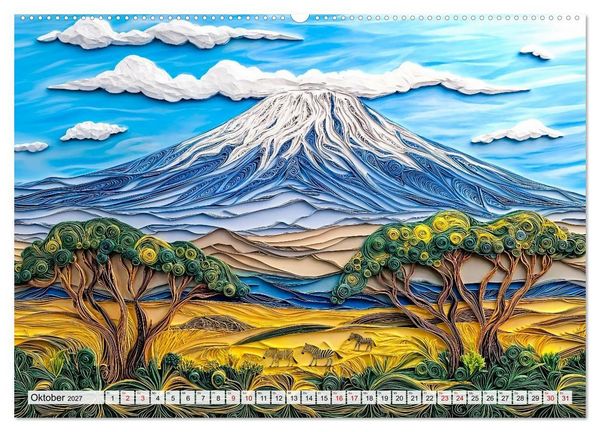 Produktbild: Quilling Landschaften - Papierkunst zwischen Himmel und Erde (Wandkalender 2027 DIN A2 quer), CALVENDO Monatskalender