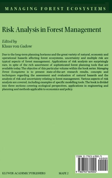 Produktbild: Risk Analysis in Forest Management