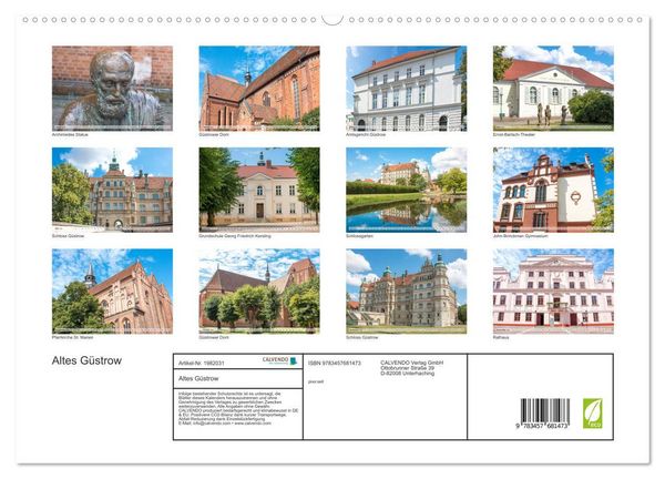 Produktbild: Altes G&uuml;strow (hochwertiger Premium Wandkalender 2026 DIN A2 quer), Kunstdruck in Hochglanz