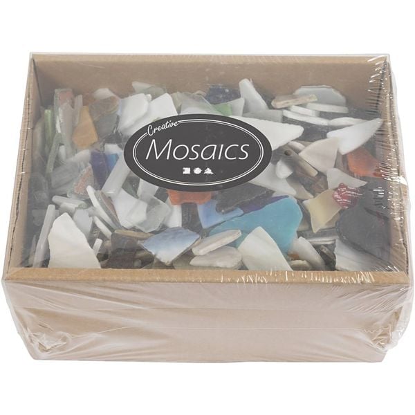 Produktbild: Creativ Company Mosaiksteine, Gr&ouml;&szlig;e 8-20 mm, Dicke 2-3 mm, sortierte Farben, 2 kg