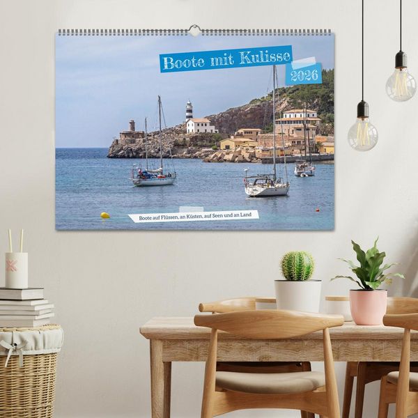 Produktbild: Boote mit Kulisse (Wandkalender 2026 DIN A2 quer), CALVENDO Monatskalender