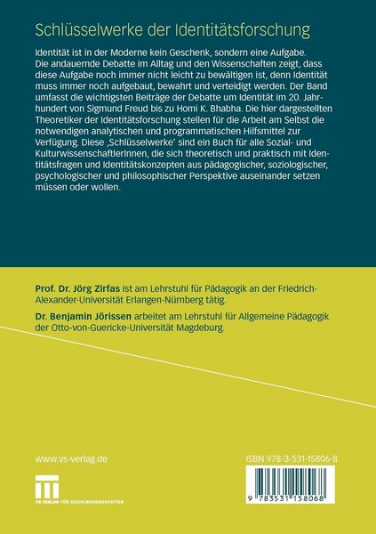 Produktbild: Schl&uuml;sselwerke der Identit&auml;tsforschung