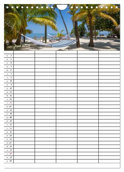 Produktbild: Idyllisches Florida / Familienplaner (Wandkalender 2026 DIN A4 hoch), CALVENDO Monatskalender