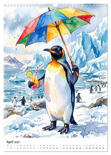 Produktbild: Coole Pinguine (Wandkalender 2027 DIN A3 hoch), CALVENDO Monatskalender