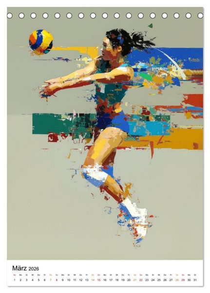 Produktbild: Sport in Farben (Tischkalender 2026 DIN A5 hoch), CALVENDO Monatskalender