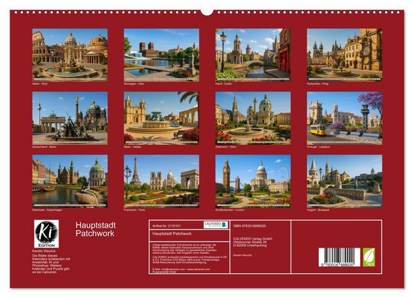 Produktbild: Hauptstadt Patchwork (hochwertiger Premium Wandkalender 2026 DIN A2 quer), Kunstdruck in Hochglanz